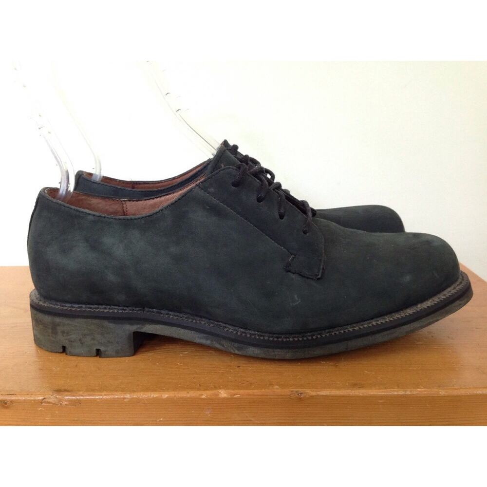Eddie Bauer Dark Blue Black Nubuck Suede Leather Oxford Dress Shoes Mens 10.5M